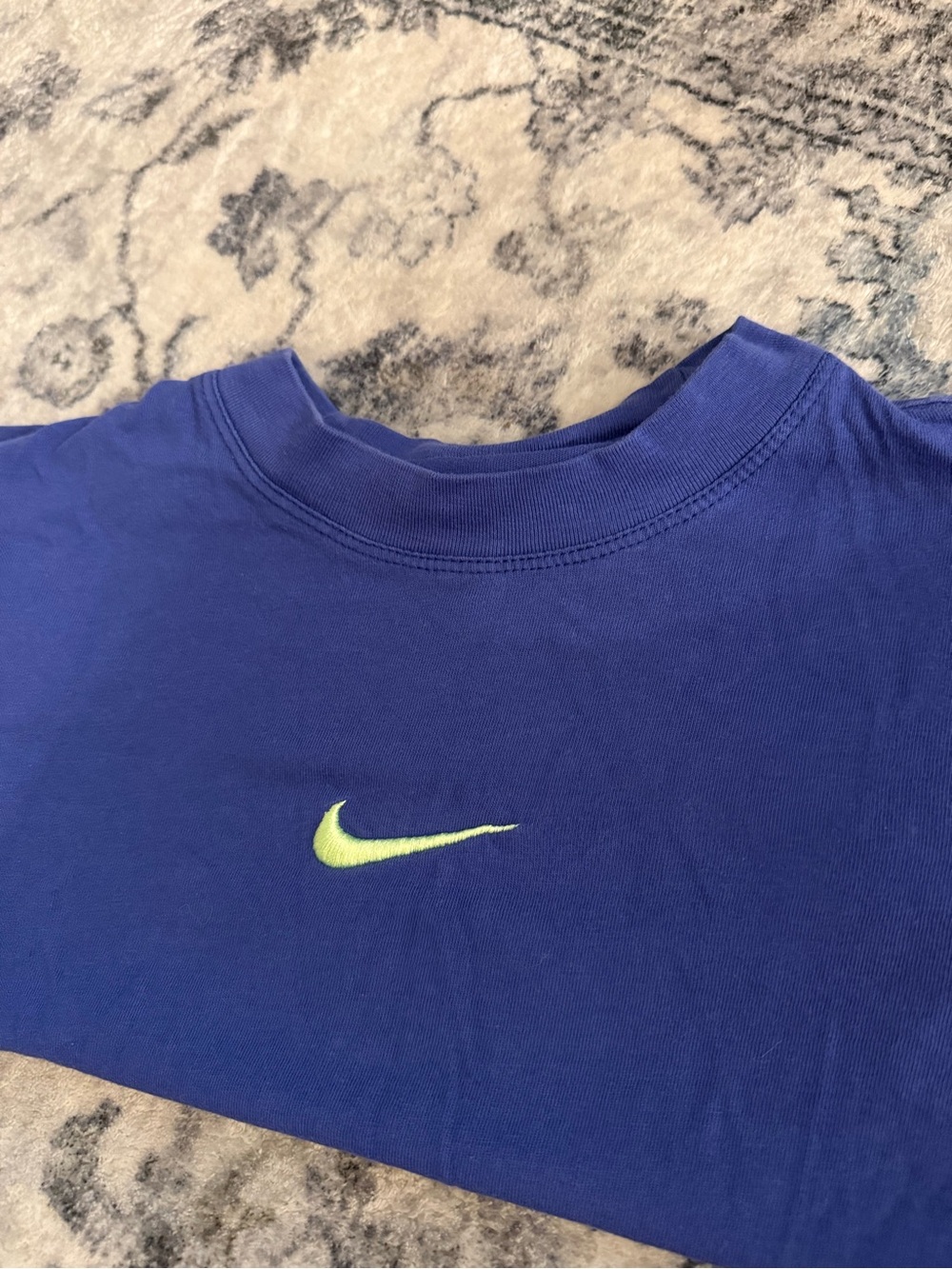 Nike Oversized Fit Kids Tee with Neon Lime Swoosh
